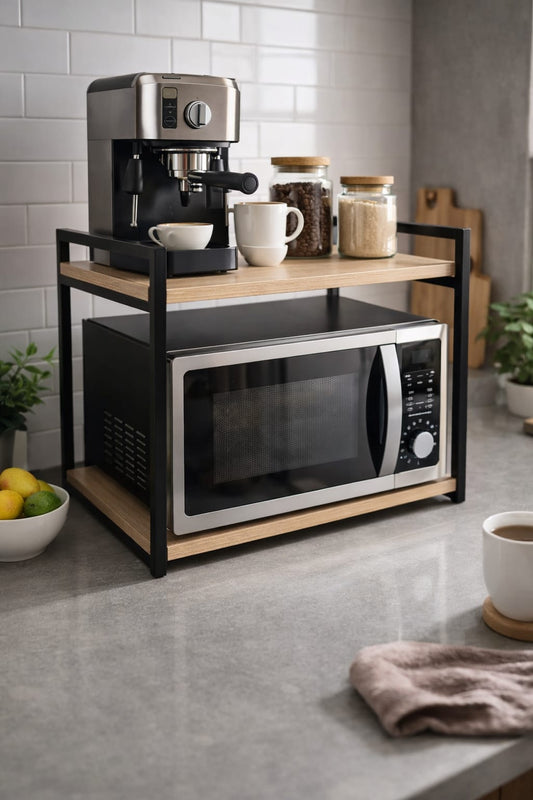 💥 Station Cuisine Compacte – Support Micro-Ondes & Machine à Café | WOW Home