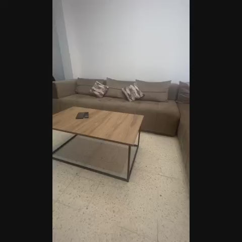 Table Basse Industrielle – Bois & Métal (100 x 60 cm)