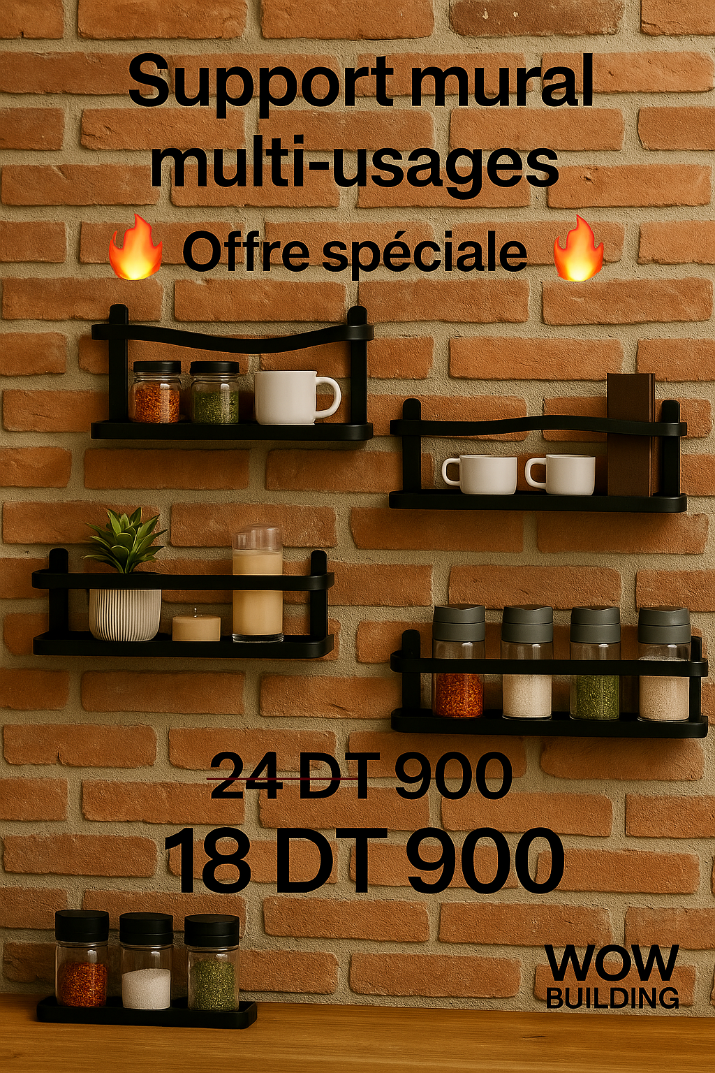 Support mural multi-usages