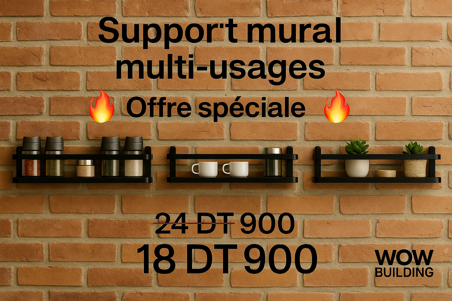 Support mural multi-usages