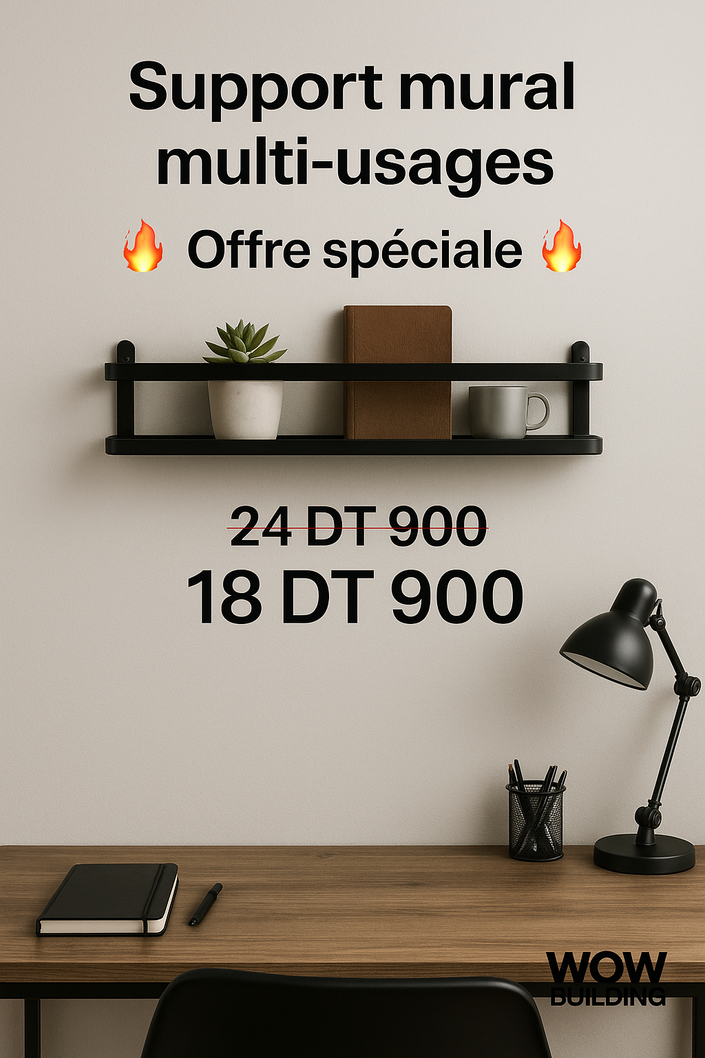 Support mural multi-usages